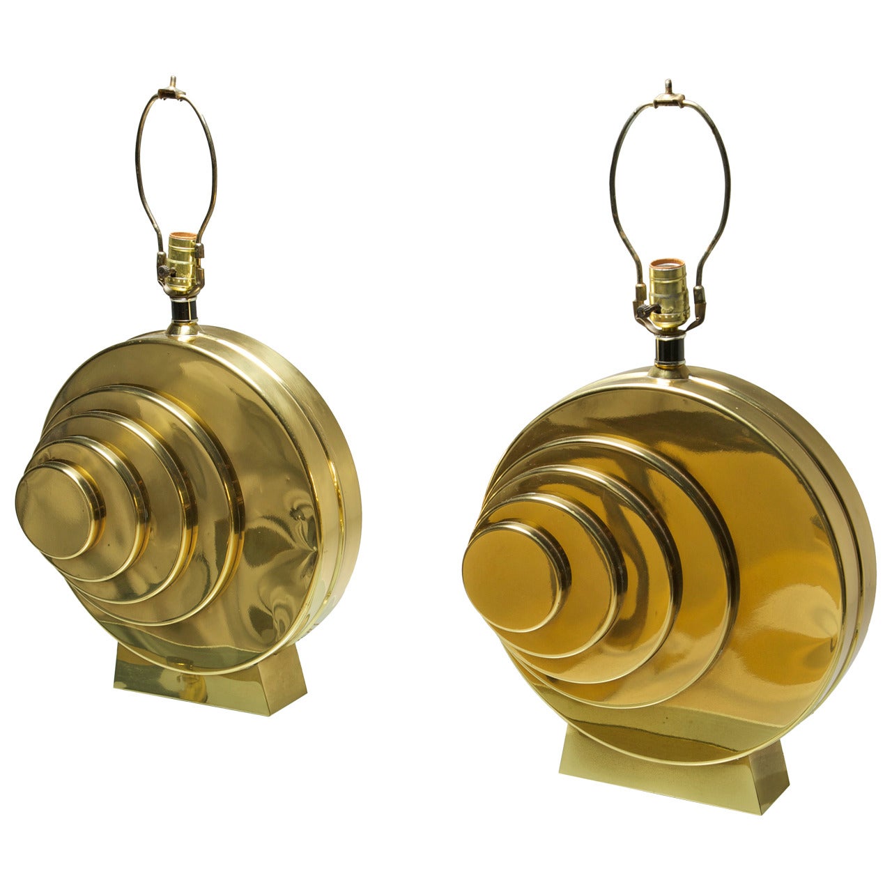 Pair of Brass Hollywood Regency Table Lamps
