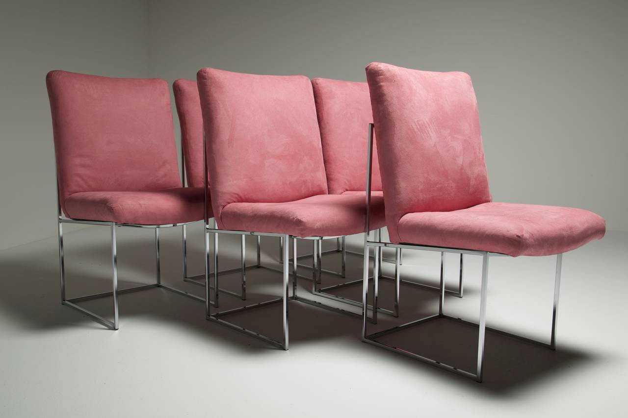 Mid-century Chrome Dining Chairs by Milo Baughman im Angebot 2