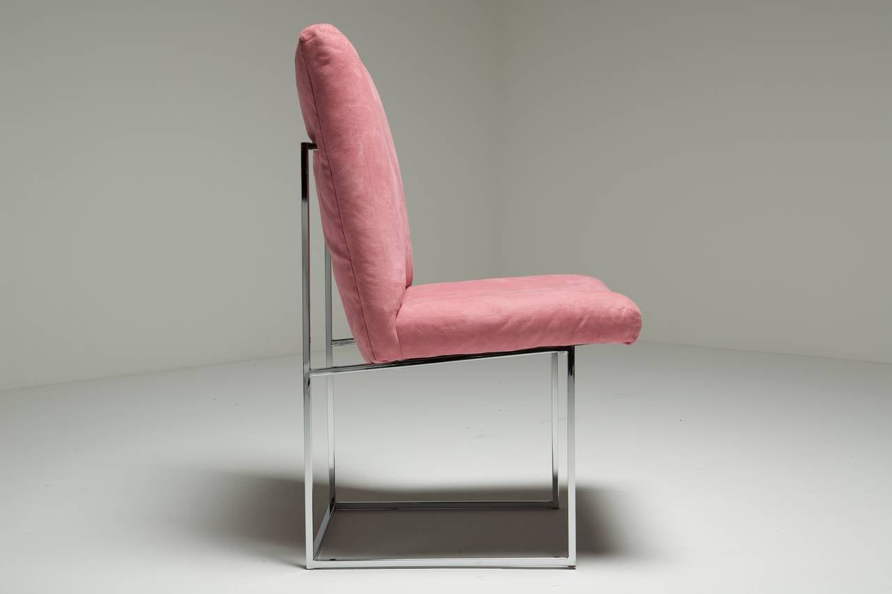 Mid-century Chrome Dining Chairs by Milo Baughman (amerikanisch) im Angebot