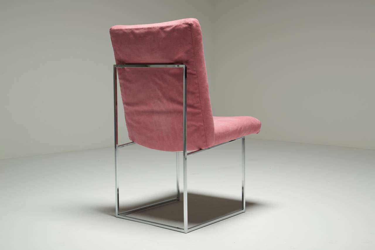 Mid-century Chrome Dining Chairs by Milo Baughman im Zustand „Hervorragend“ im Angebot in Oberstown, Lusk, IE