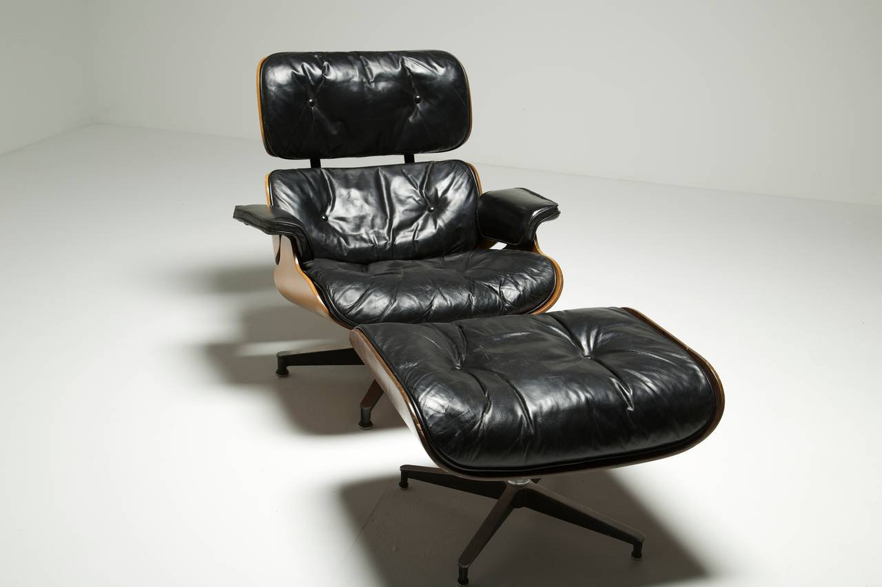 Mid-20th Century Mid-century Eames Lounge Chair and Ottoman