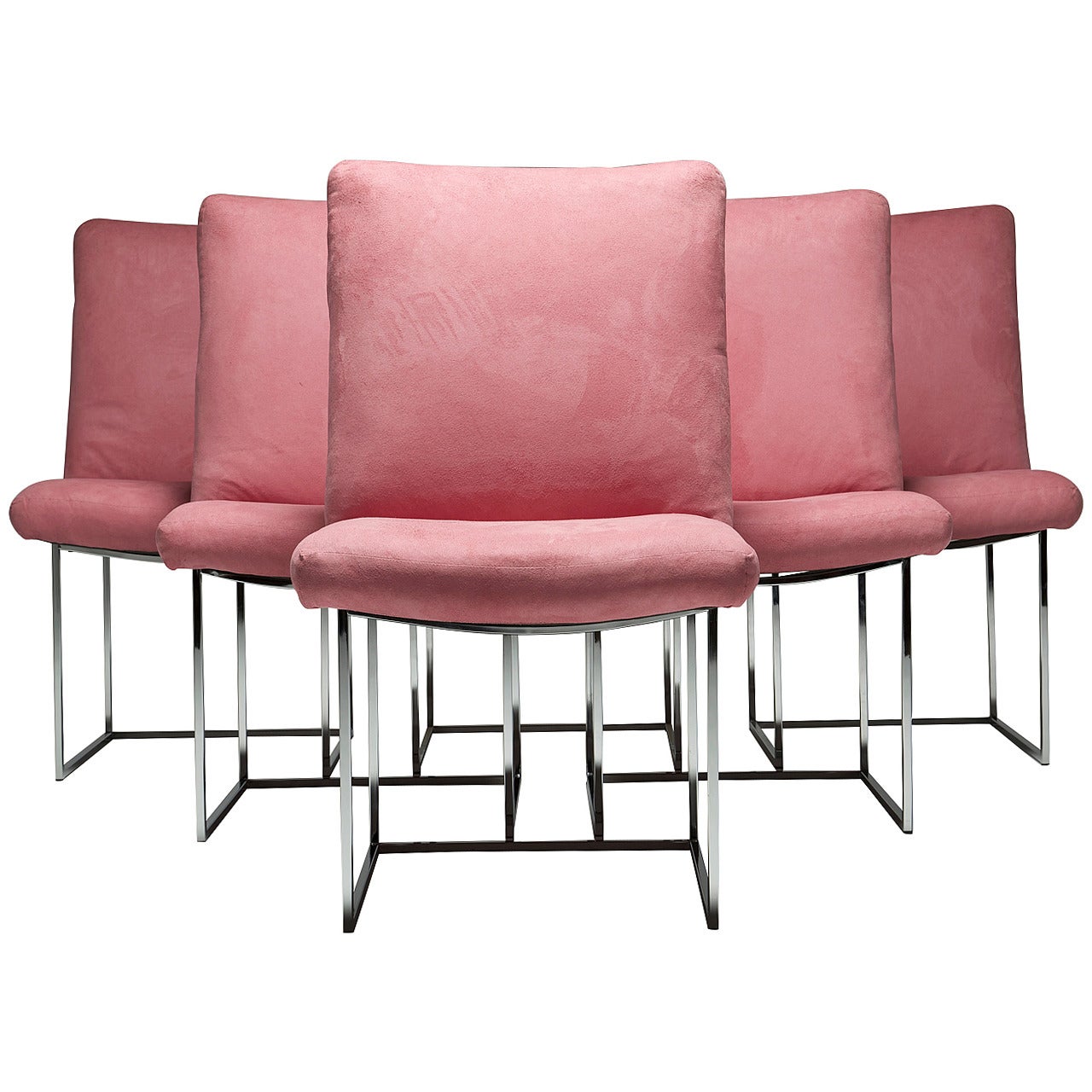 Mid-century Chrome Dining Chairs by Milo Baughman im Angebot