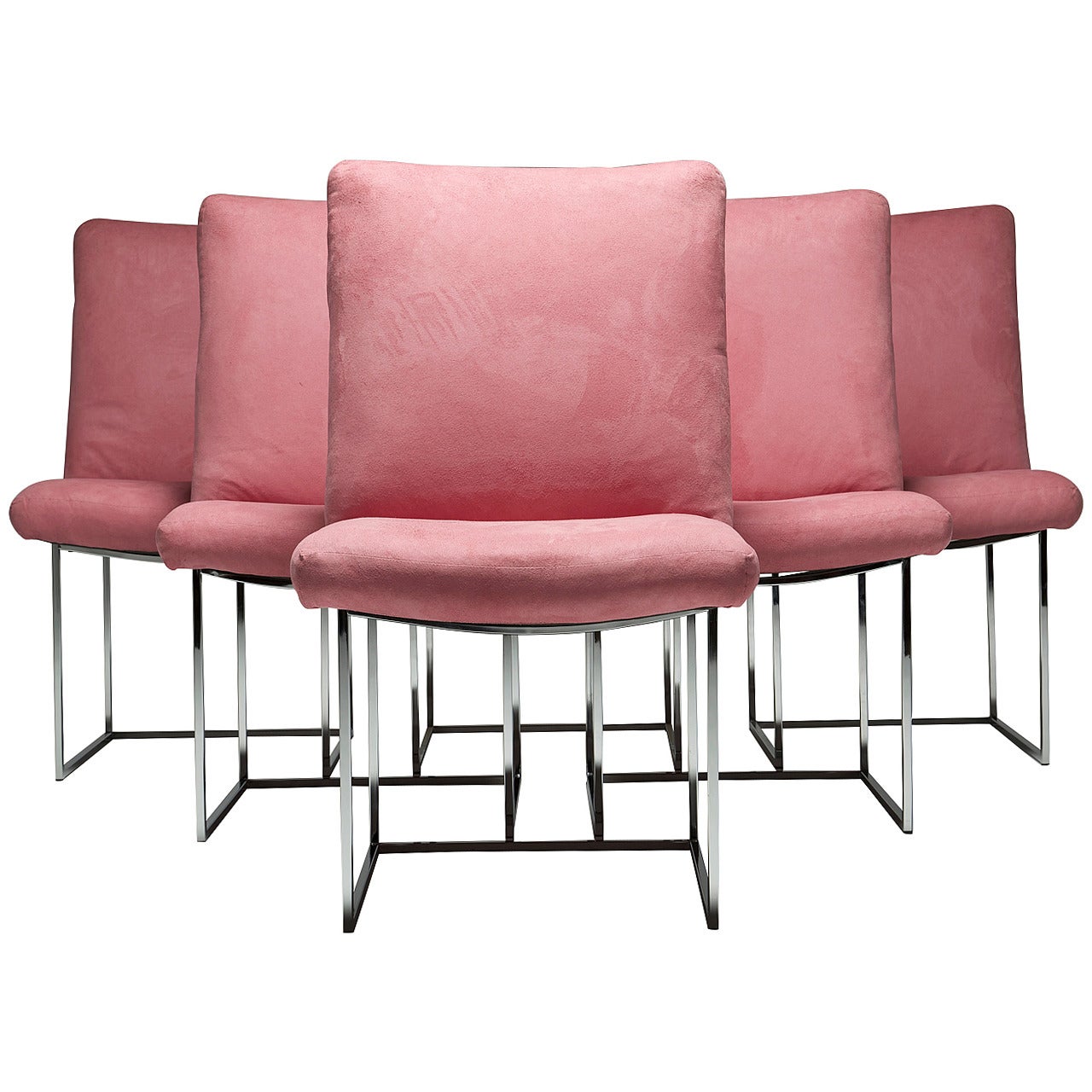 Mid-century Chrome Dining Chairs by Milo Baughman For Sale