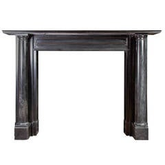 Antique Irish Black Kilkenny George IV Marble Fireplace