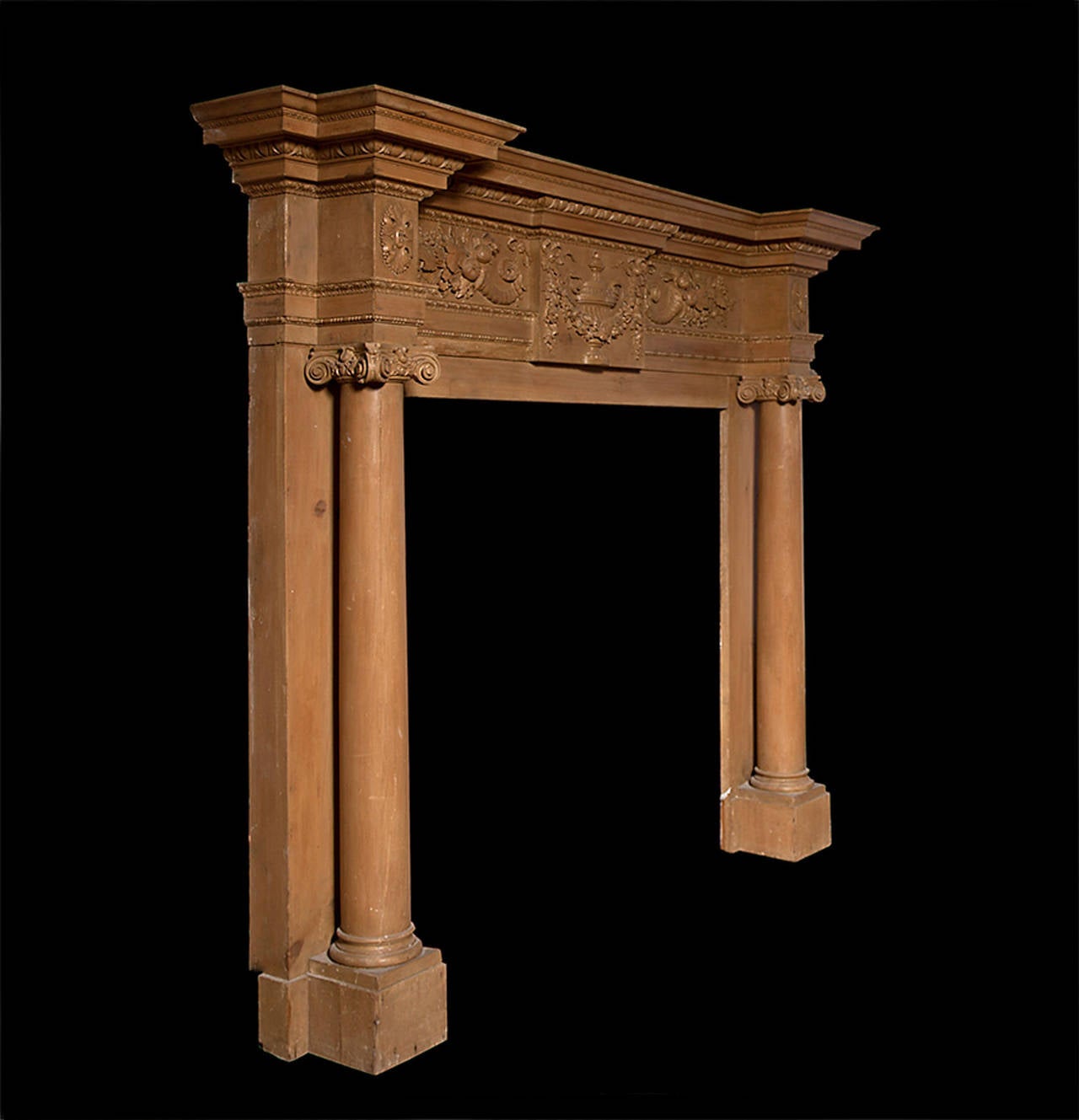 Georgian Style Carved Pine Fireplace In Good Condition In Tyrone, Northern Ireland