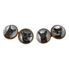 Fine Essex Crystal Dog Cufflinks