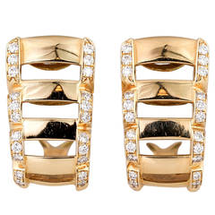 Patek Philippe Twenty-4 Diamond Gold Huggies Earrings