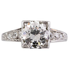 Art Deco Diamond Platinum Engagement Ring 4