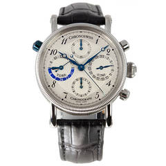 Used Chronoswiss Stainless Steel Tora Chronograph Dual Time Wristwatch circa 2000