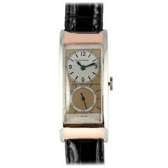 Longines Rose and White Gold Rectangular Doctor's Wristwatch circa 1937
