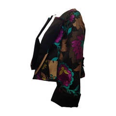 Escada Brown Multi Silk Floral Jacket