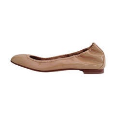 Manolo Blahnik Tan Patent Flats