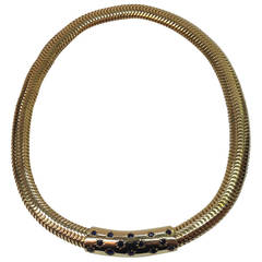 Celestial Sapphire Snake Pattern Stars Bar Gold Necklace