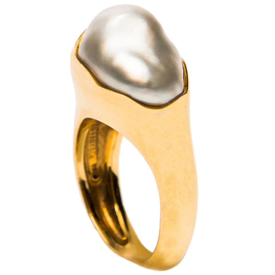 Tiffany & Co. Elsa Peretti Pearl Gold Ring