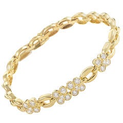 Van Cleef & Arpels Diamond Yellow Gold Flower Bracelet