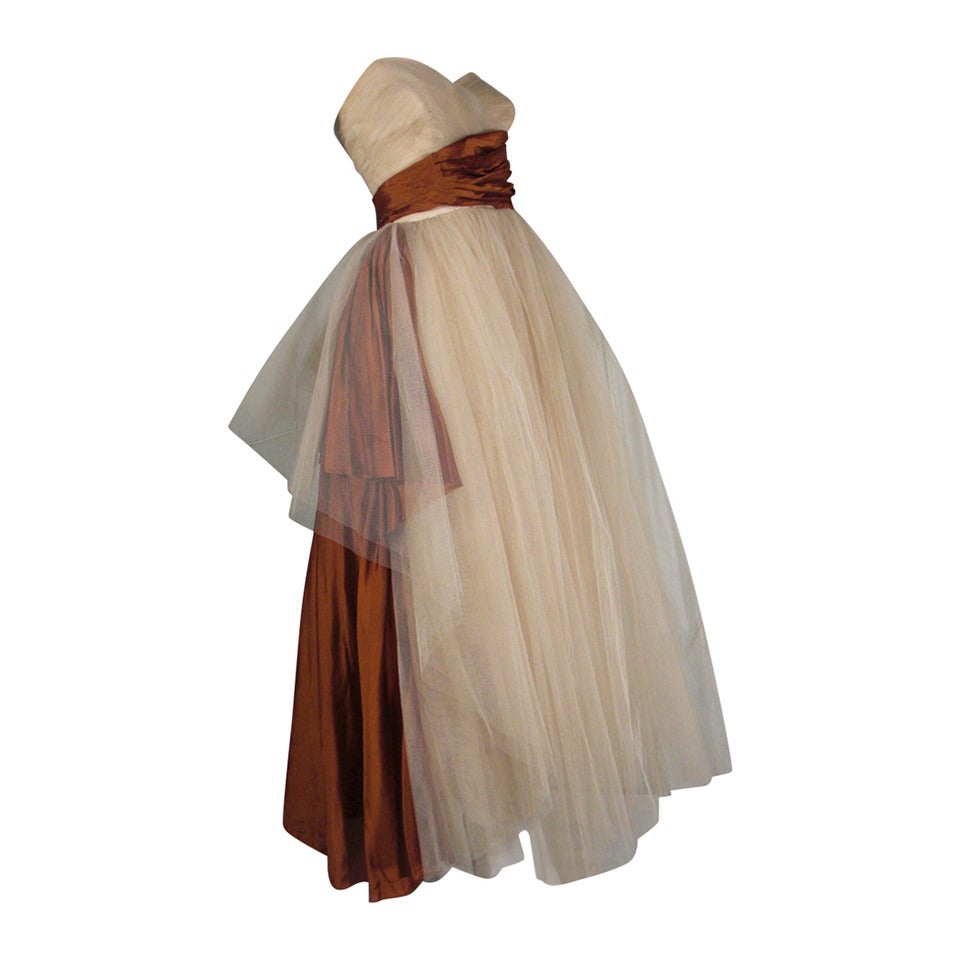 1950s Will Steinman Tulle and Silk Ball Gown