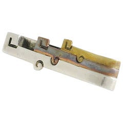 Antonio Pineda .970 Silver and Mixed Metals Tie Clip 1967