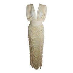 1980s Cream Tiered Confection Goddess Gown