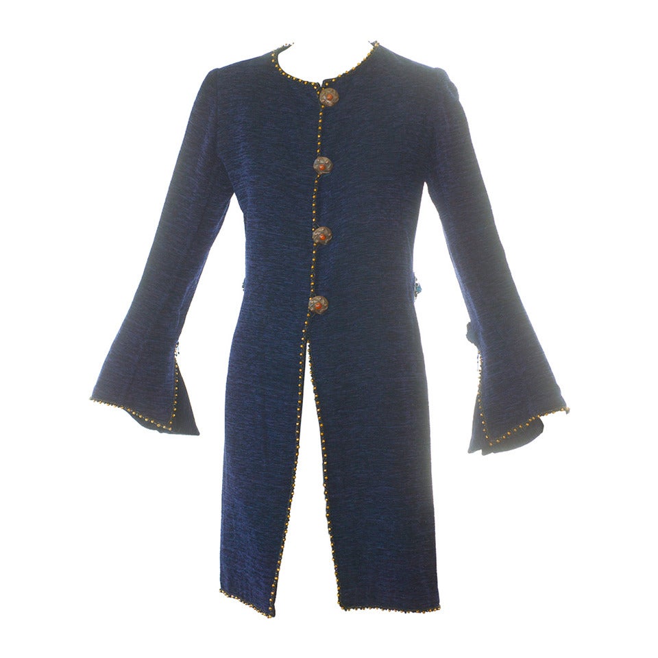 Provenance Nan Kempner Ungaro Haute Couture Beaded Cardigan For Sale