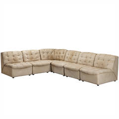 Leather Sectional Sofa with Lounge Chair
