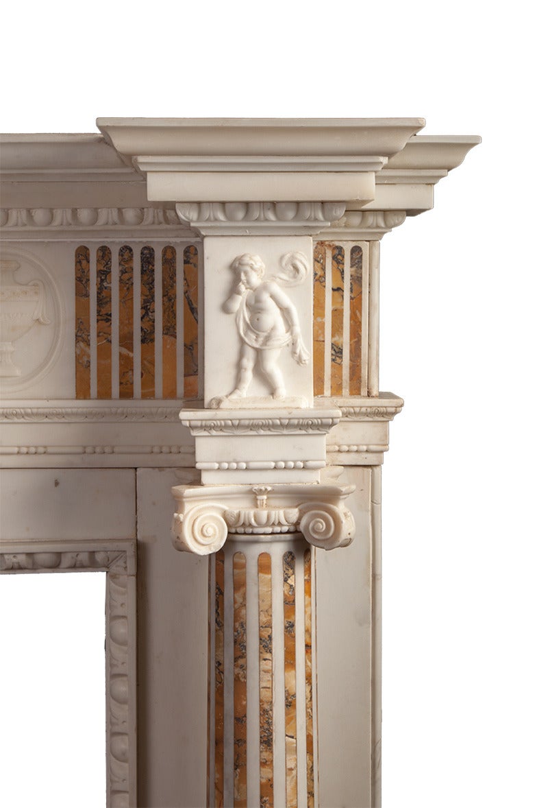 Irish Antique Marble Fireplace in the Adam style