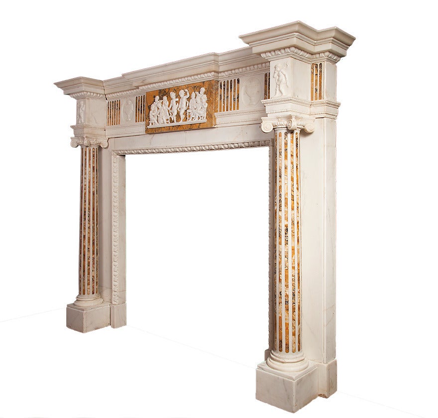 18th Century Antique Marble Fireplace in the Adam style