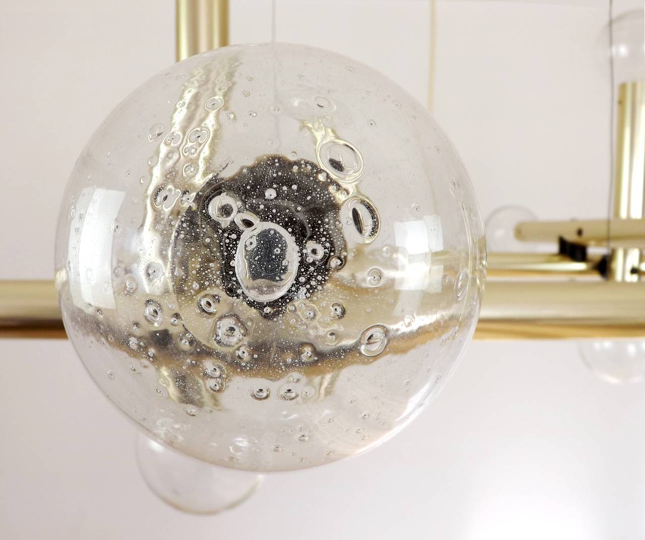 Blown Glass Kalmar Sputnik Chandelier Huge Atomic Pendant Light (Pair Available)