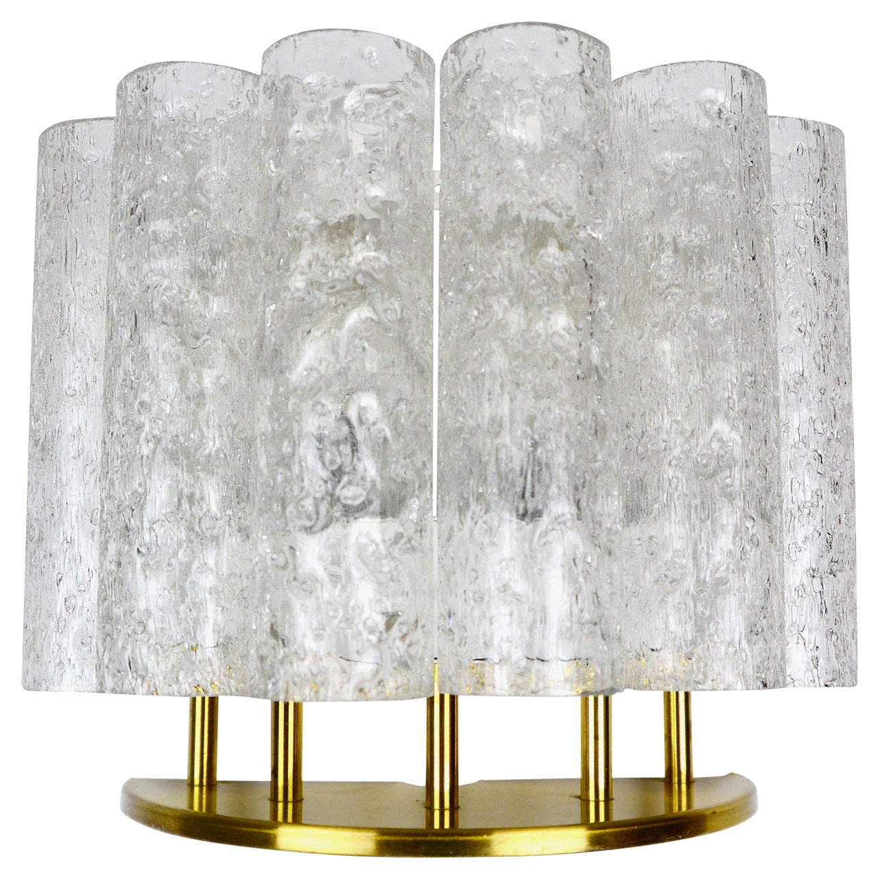 Ice Glass Tube Wall Lamp Light Sconce by Doria, 1960s For Sale