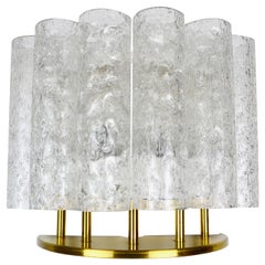 Ice Glass Tube Wall Lamp Light Sconce by Doria, 1960s