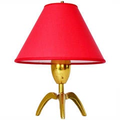 Austrian Tripod Brass Table Lamp, 1950s