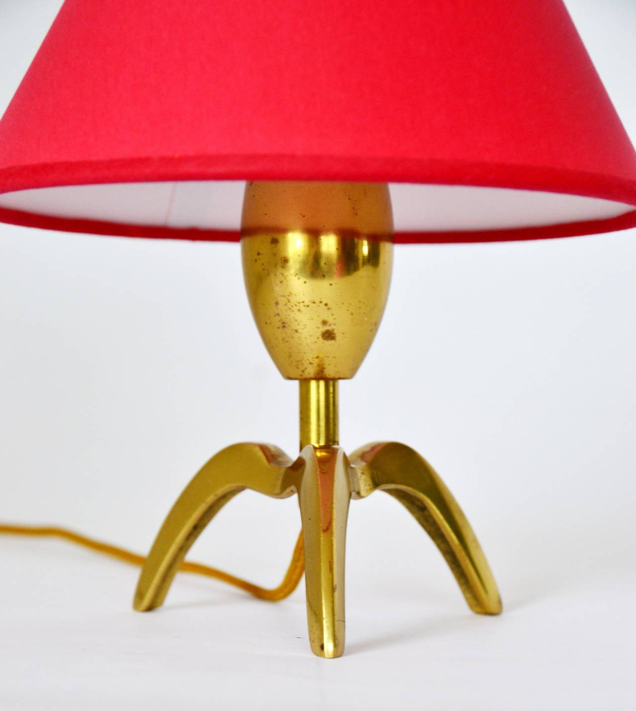 Mid-Century Modern Austrian Tripod Brass Table Lamp, 1950s