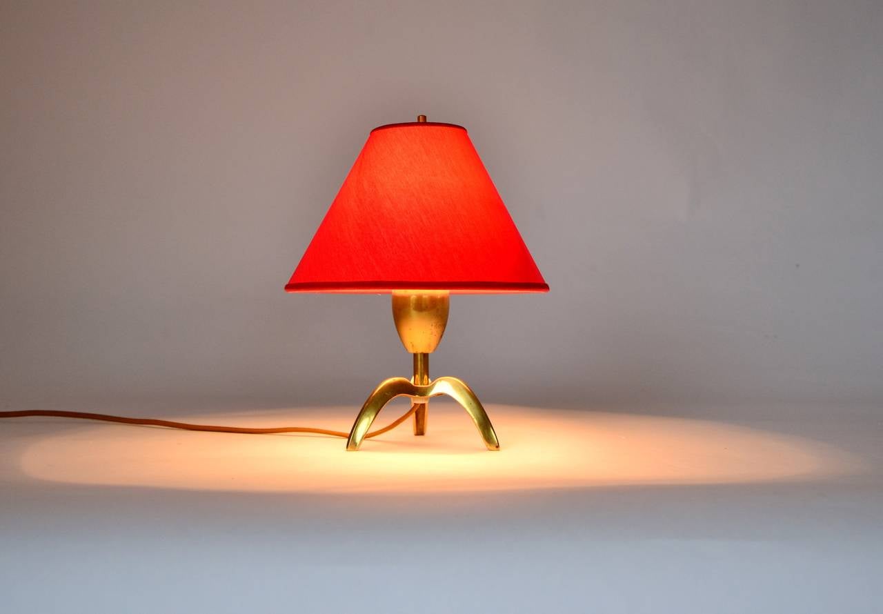 Austrian Tripod Brass Table Lamp, 1950s 2