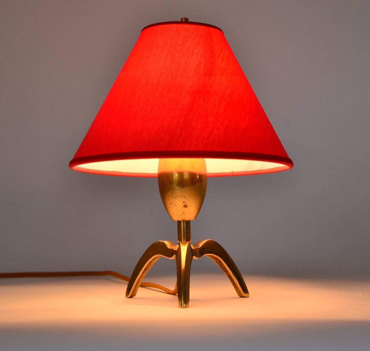 Austrian Tripod Brass Table Lamp, 1950s 1