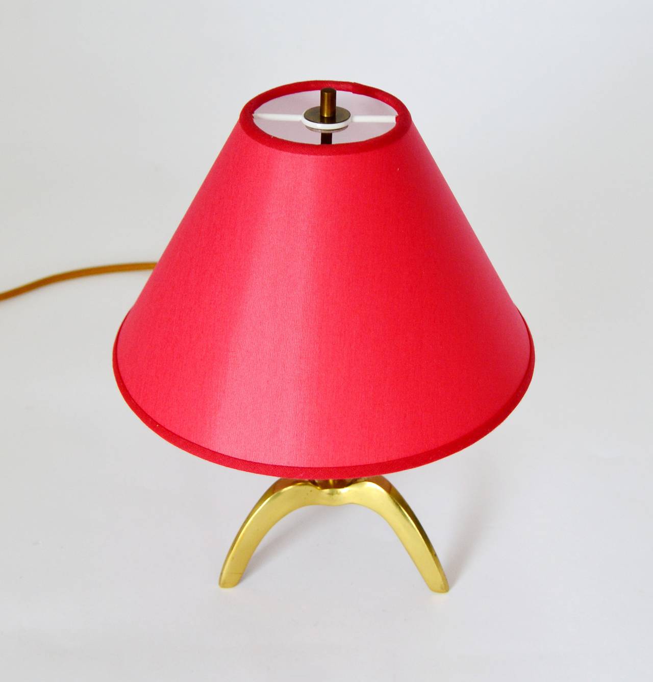 Mid-20th Century Austrian Tripod Brass Table Lamp, 1950s