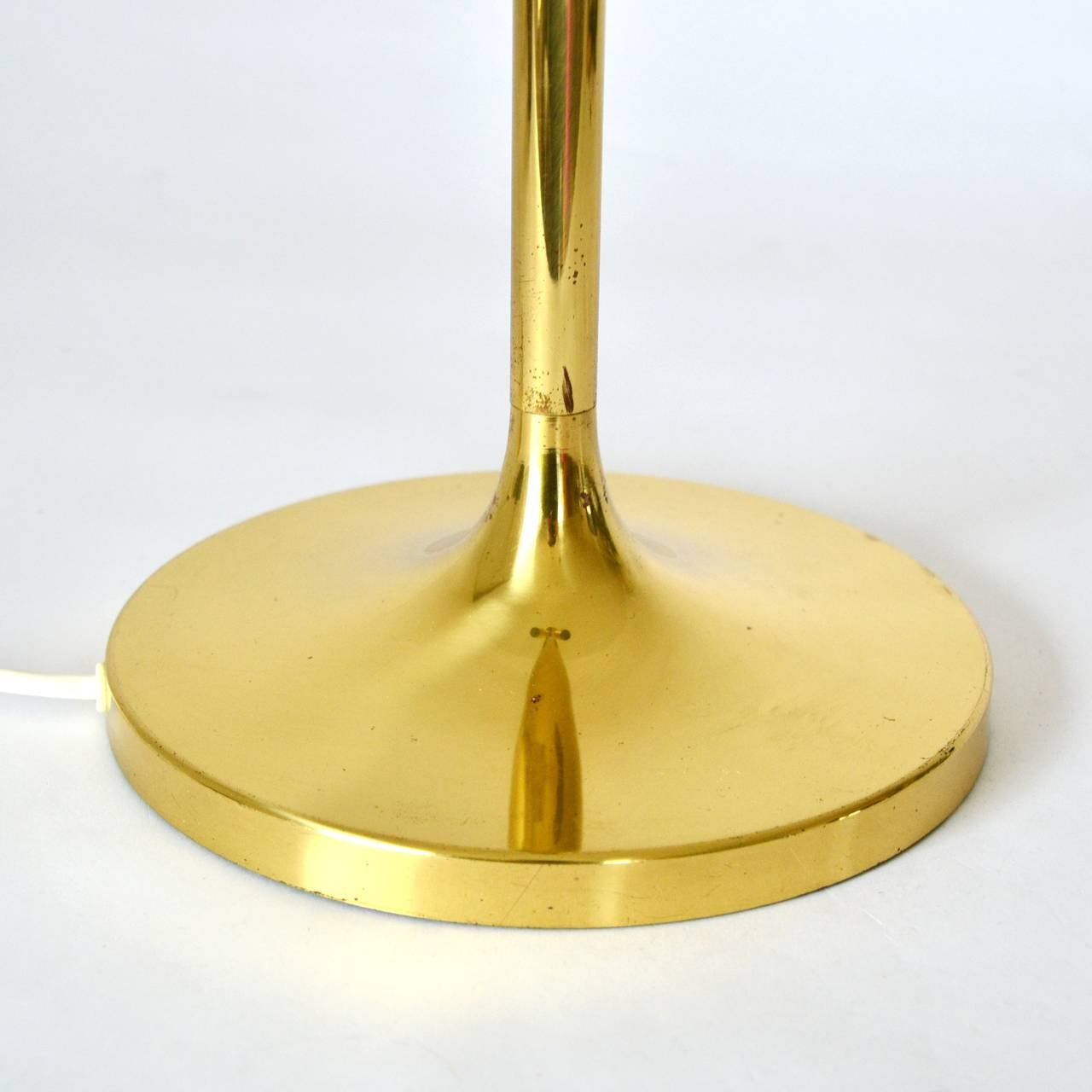 Kalmar Brass Red Tulip Stand Desk Table Lamp 1960s 2 bulbs For Sale 1