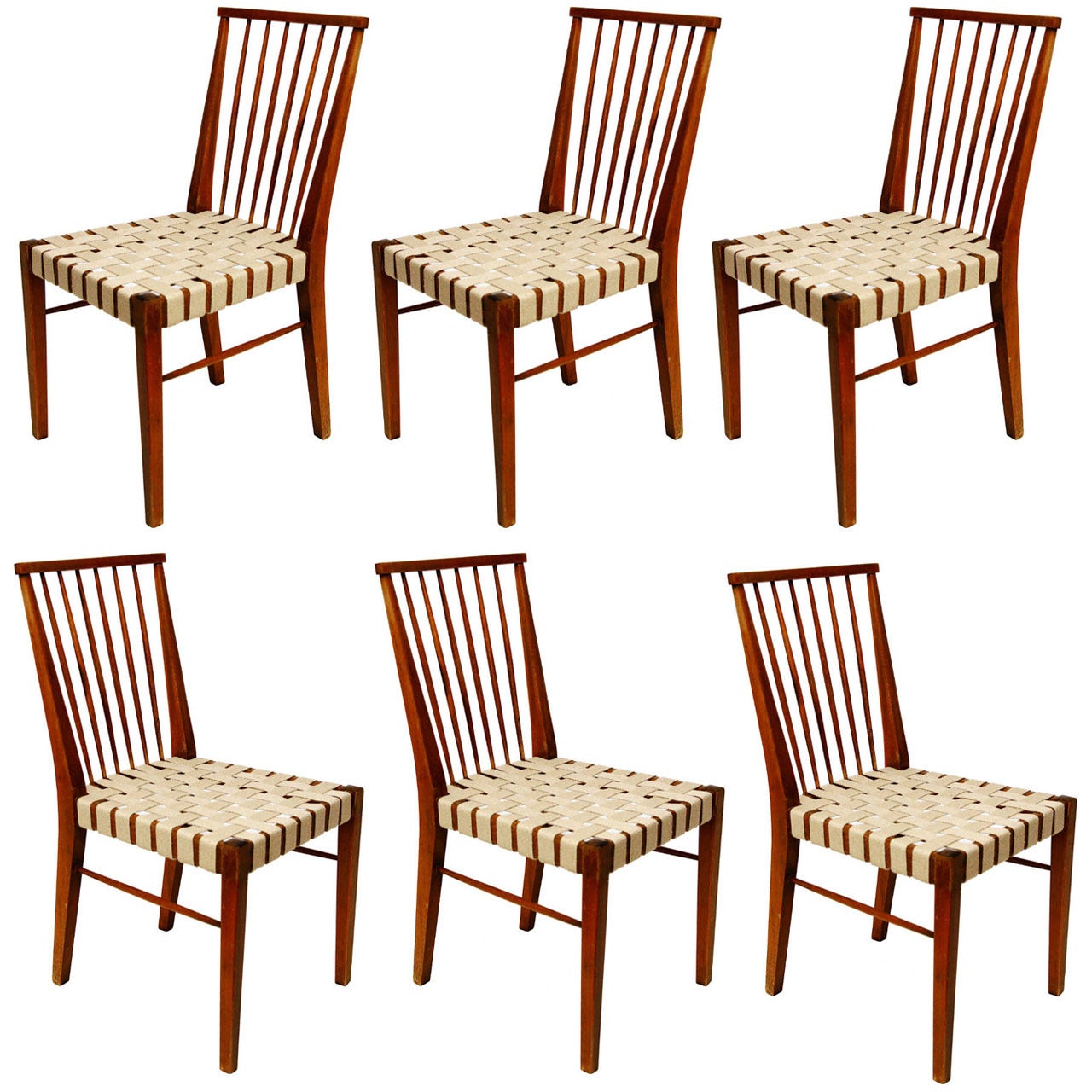 Set of Six Very Rare Roland Rainer Chairs, Austria, 1950s For Sale