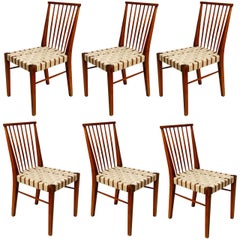 Set of Six Very Rare Roland Rainer Chairs, Austria, 1950s