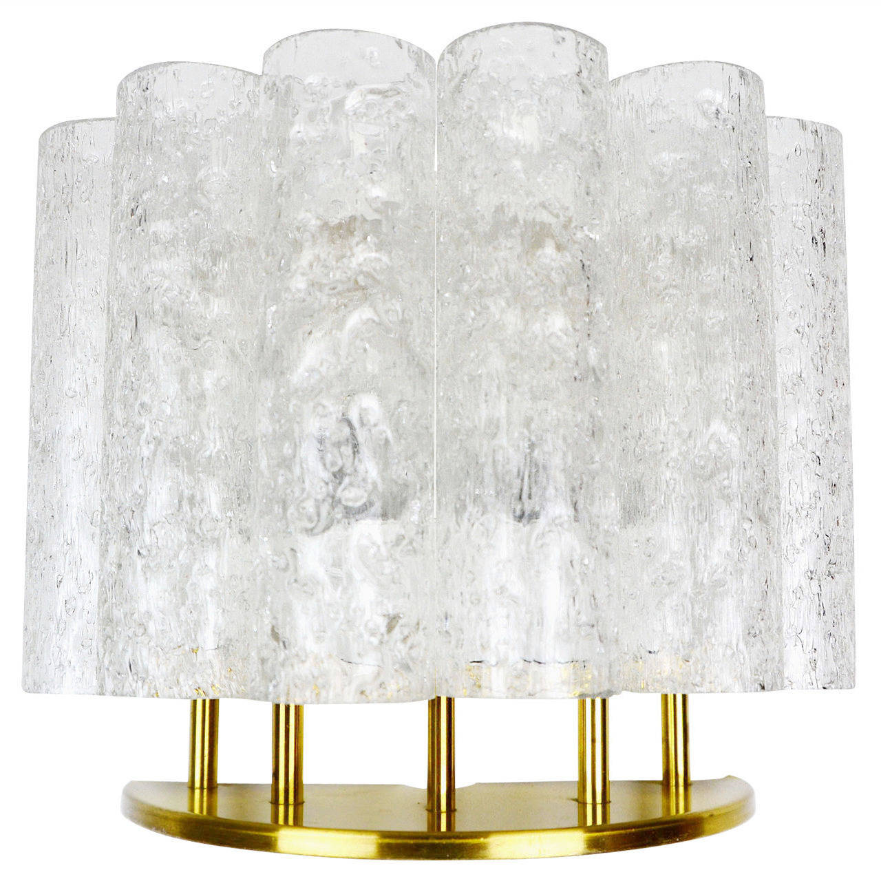 Pair of Ice Glass Flush Mounts or Chandeliers by Doria, 1960s In Excellent Condition In Hausmannstätten, AT