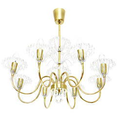 Emil Stejnar Brass and Glass Chandelier 4