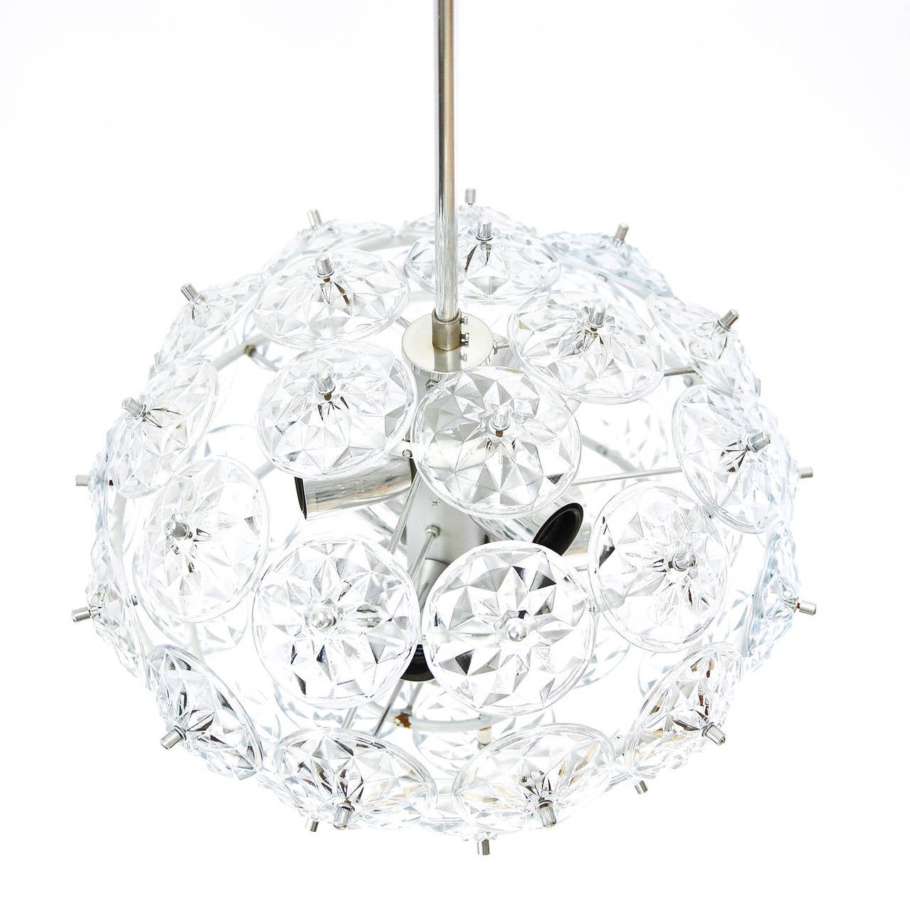 Mid-Century moderno Lampadario Sputnik in stile Kinkeldey, vetro cromato, anni '1970 in vendita