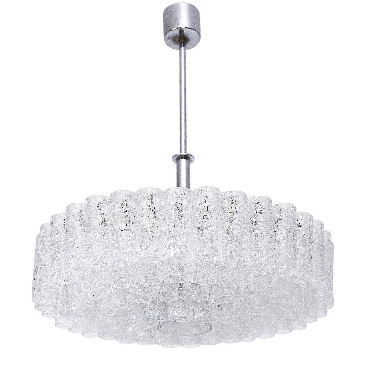 Mid-Century Modern Large Glass Chandelier by Doria, 1960s