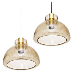 Limburg Smoked Glass and Brass Pendant Lights Hanging Lamps