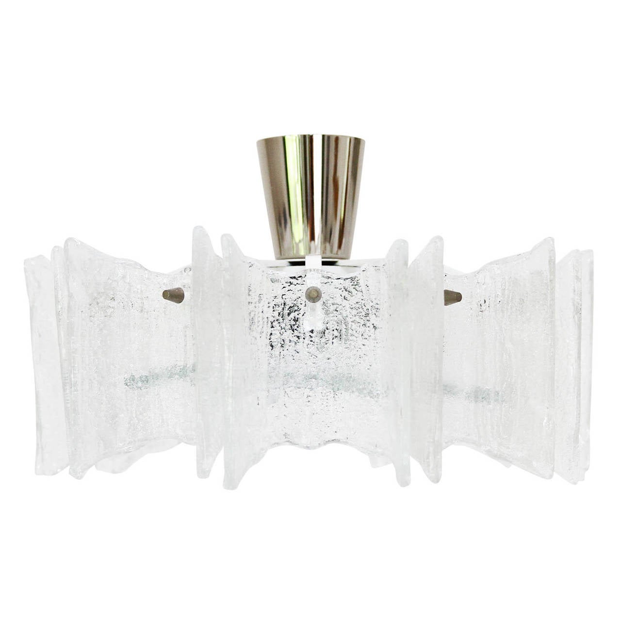 Star-Shaped Flush Mount, Frosted Glass, 1960s