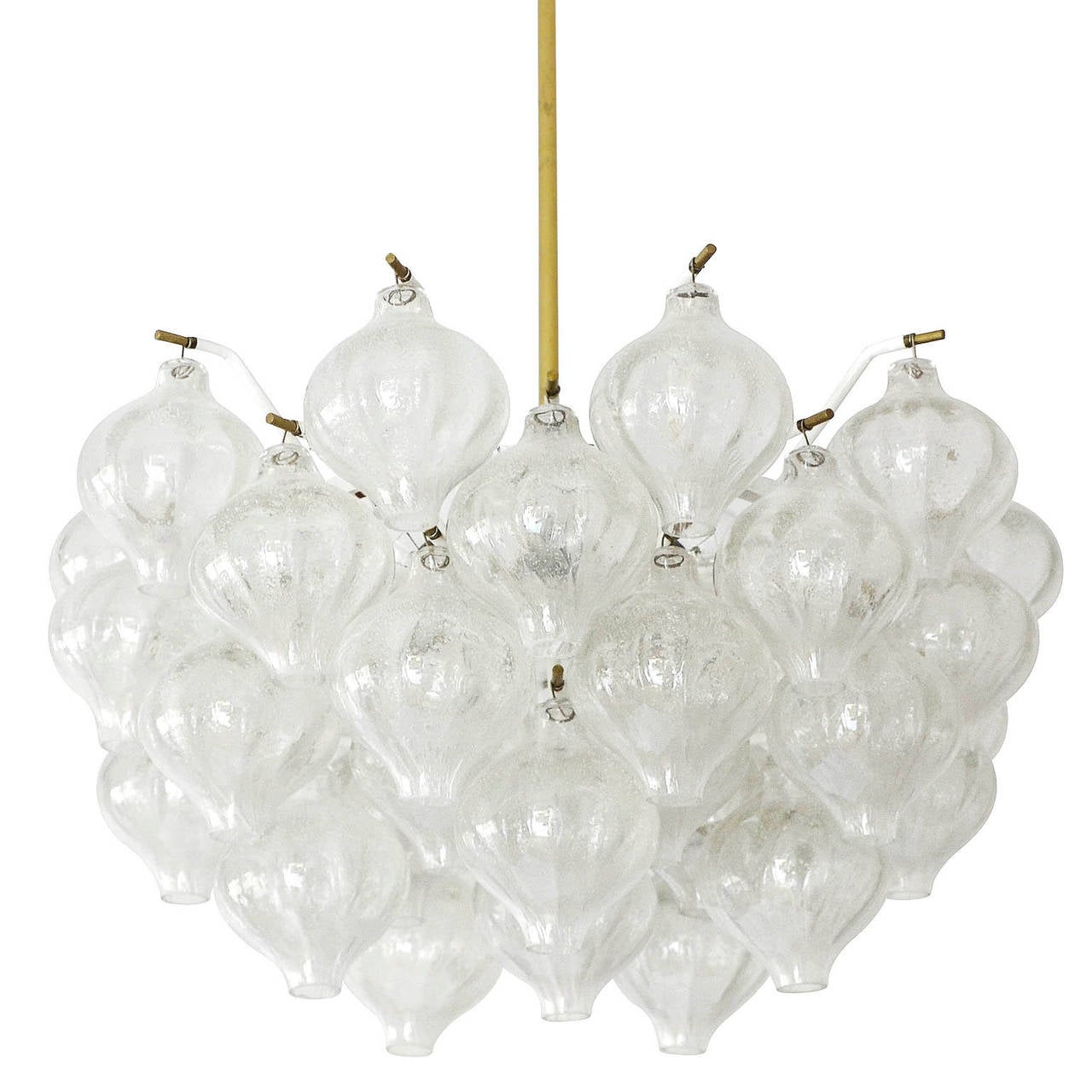Four (Two Pairs) "Tulipan" Glass Chandeliers or Flush Mount Lights by Kalmar