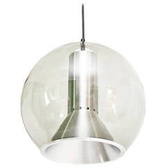 Smoked Glass Globe Pendant Hanging Lamp by Frank Ligtelijn for RAAK, 1960s