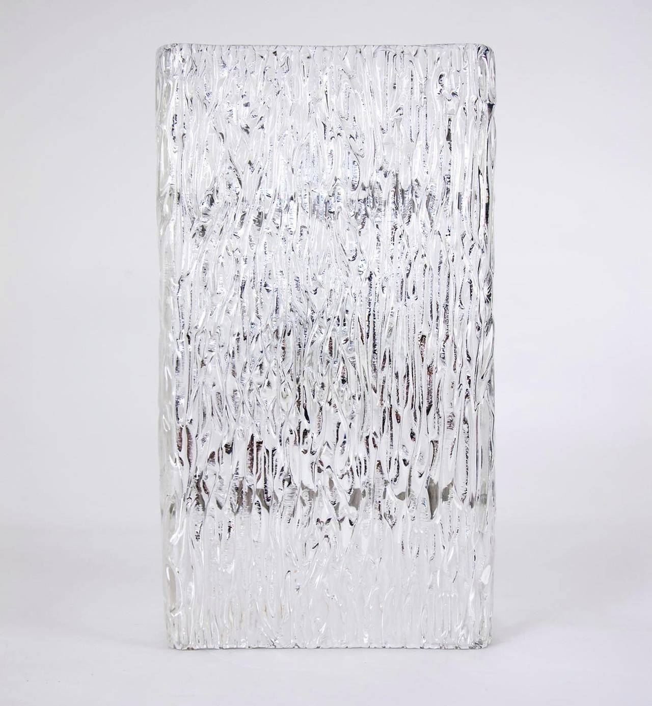 Große Kalmar-Glas-Wandleuchten oder Wandleuchter, 1950er Jahre, Paar (Messing) im Angebot