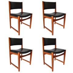 Set of Four Peter Hvidt No. 350 Danish Teak Dining Chairs, 1960s