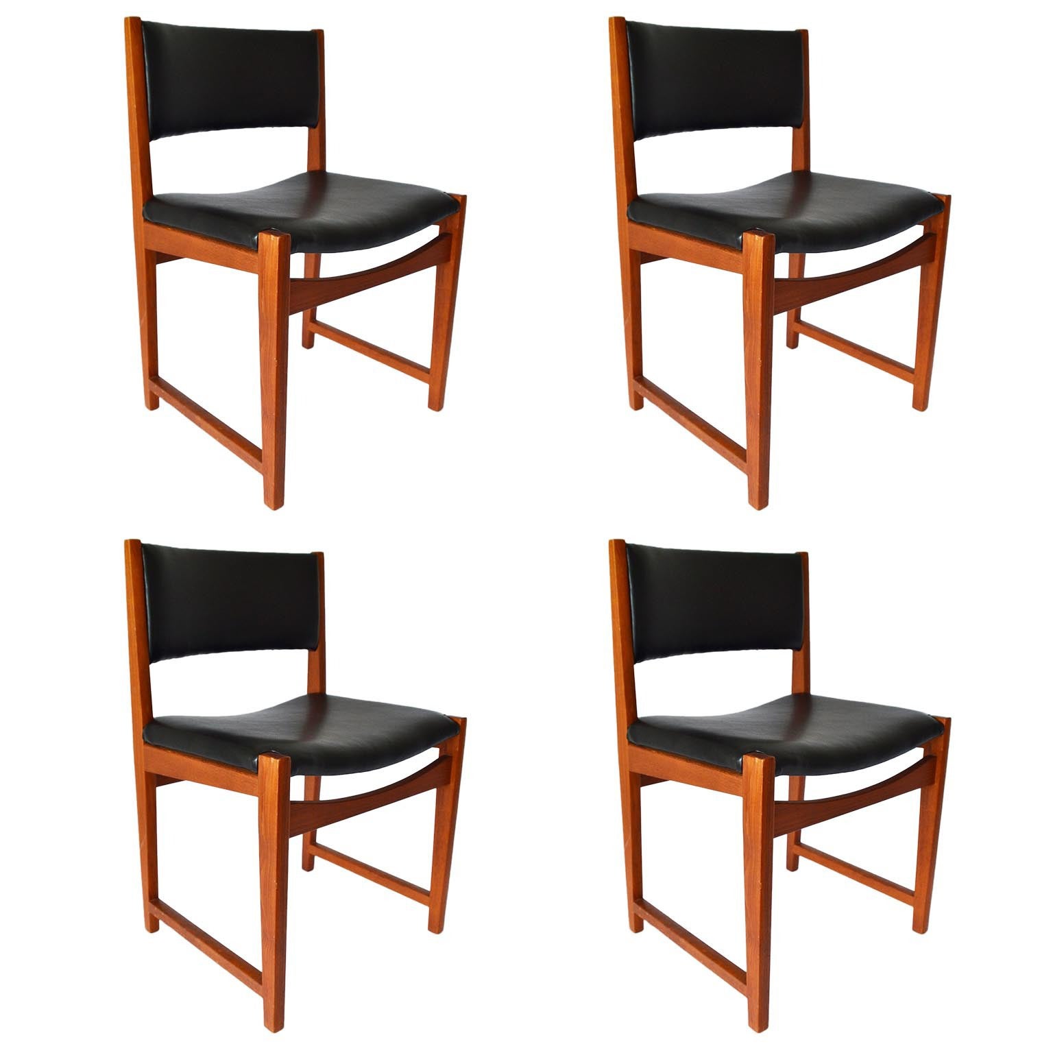 Set of Four Peter Hvidt No. 350 Danish Teak Dining Chairs, 1960s