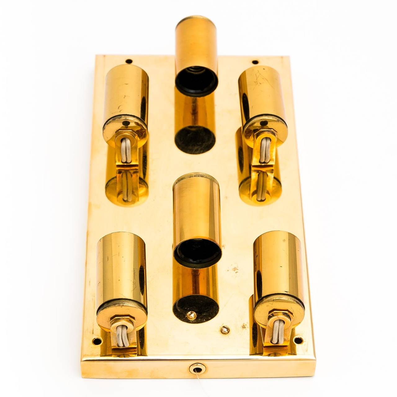 Large Mid-Century Modern Palwa Wall Light Sconce, Gold-Plated Brass Glass, 1970s For Sale 3