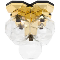 Motoko Ishii Table, Wall, or Ceiling Light Fixture Brass, Staff, Germany, 1970s